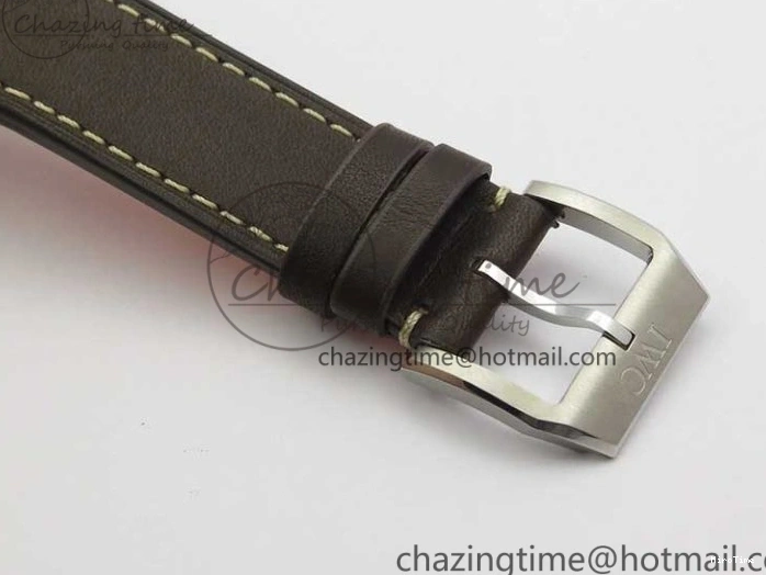 MIROTIME 0303 Original Pilot IW326803 SS MK 1:1 Best Edition Black Dial on Brown Leather Strap MIYOTA 7146